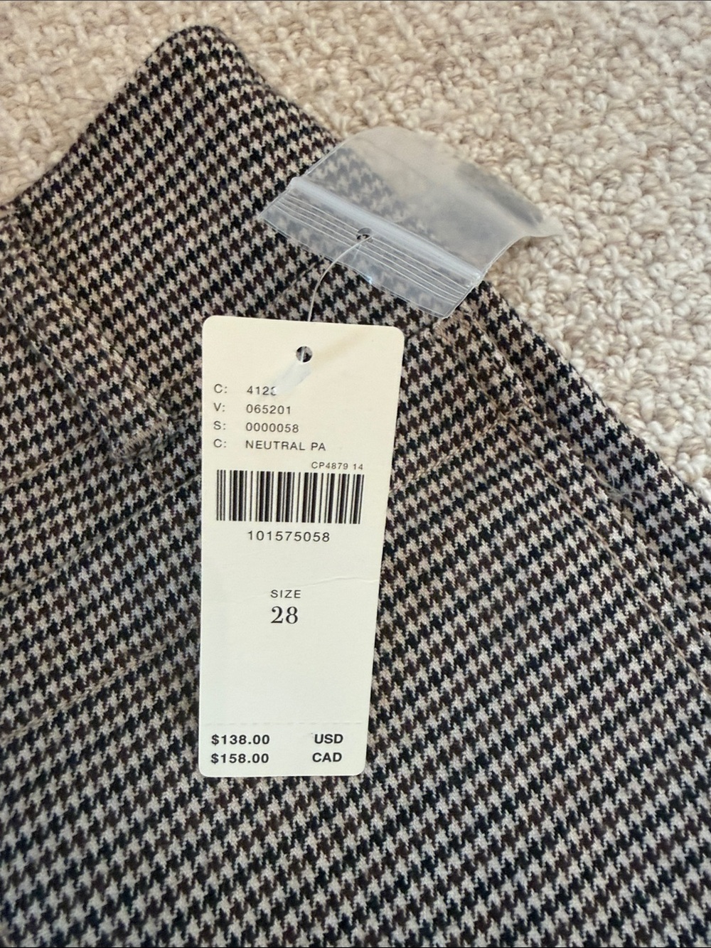 Maeve Black and Cream Wide-Leg Houndstooth Pants - Picture 3 of 8